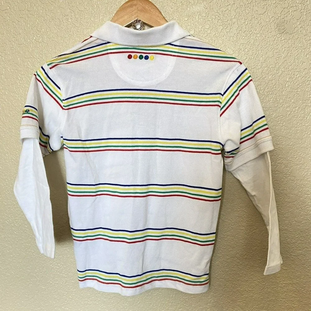 kids coogi longsleeve shirt Collared Polo Style Layered Look‎ Sleeves Rainbow 7